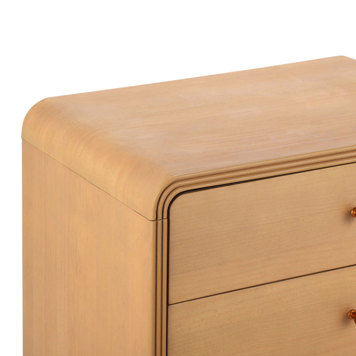 Sophia Modern Nightstand with Storage and Drawer,Natural