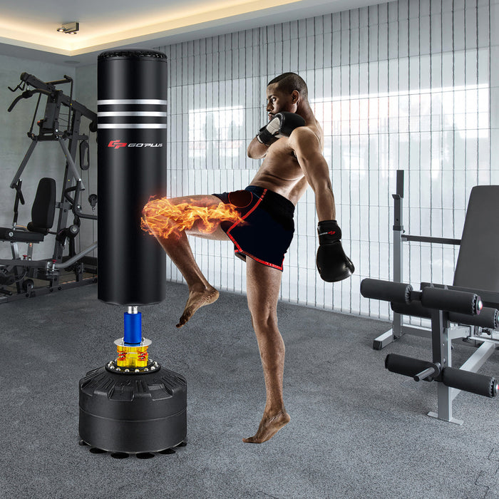 Goplus 70\" 220lbs Freestanding Punching Boxing Bag W/12 Suction Cup Base Shock Absorber