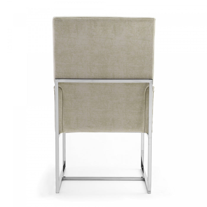 Element Modern Velvet Metal Dining Chair in Champagne - Set of 2