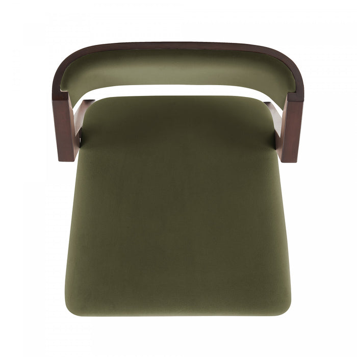 Patricia Modern Wood Upholstered Counter Stool in Turtle Green - Set of 2