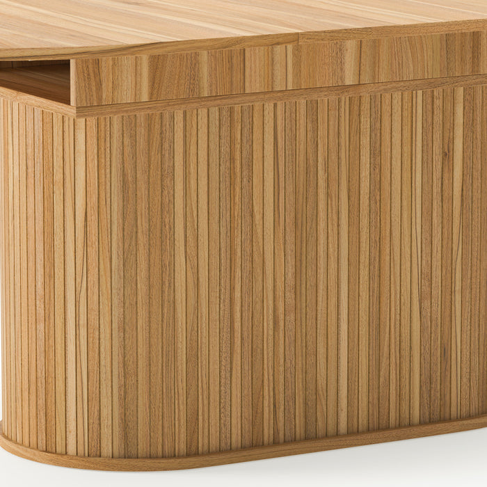 Noah Extendable Oval Dining Table with Striped Legs,Light Brown