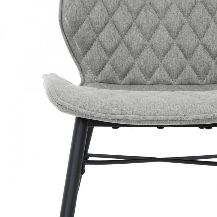 Rourke Taupe Diamond-Quilted Armless Accent Chair with Black Metal Legs (Set of 2)