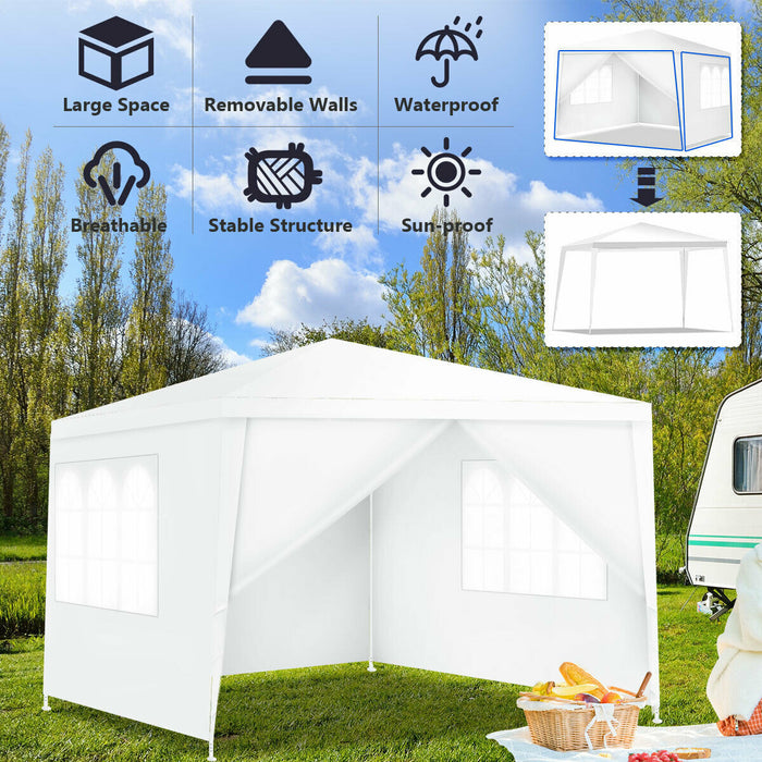 Costway 10'x10' Canopy Gazebo Party Wedding Event Tent Heavy Duty Side Walls