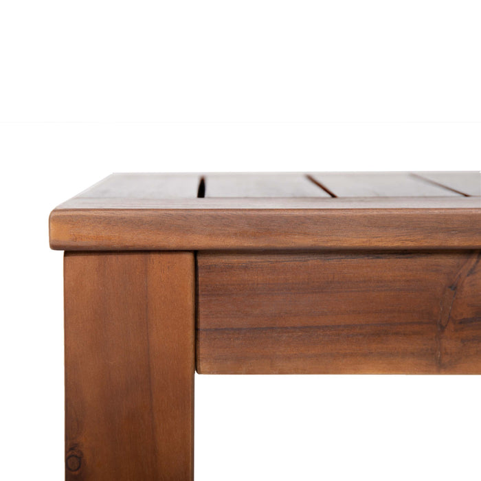 Georgia 61.75\" Slatted Acacia Wood Bench Set Of 2, Dark Brown