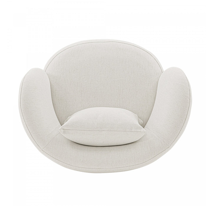 Siri Modern Upholstered Lounge Chair in Cream - Set of 2