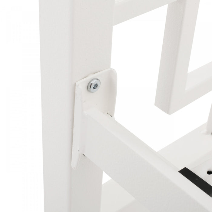 Henry Metal Bed Frame With Vintage Headboard,king Size,white King Bed