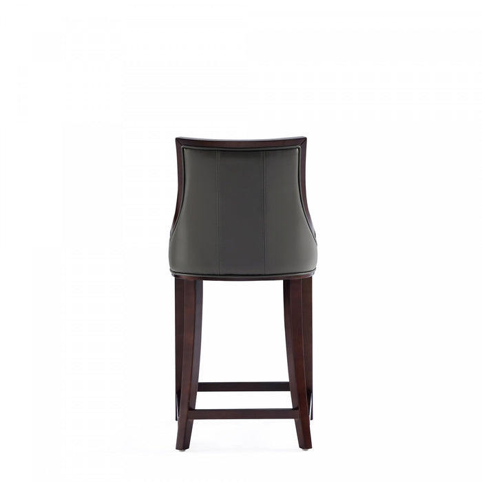 Fifth Avenue Traditional Wood Upholstered Counter Stool in Graphite - Set of 2
