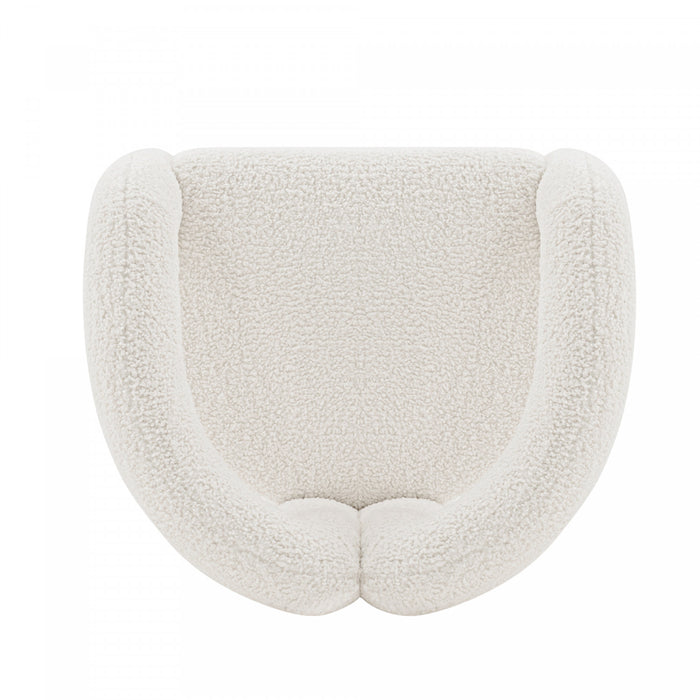 Darian Modern Boucle Lounge Chair in White - Set of 2