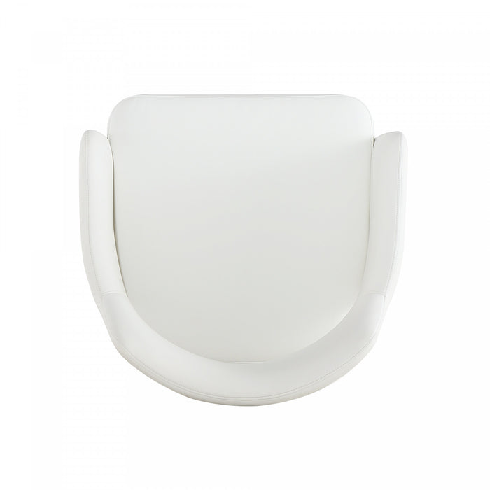 Tremont Modern Metal Vegan Leather Armchair in White