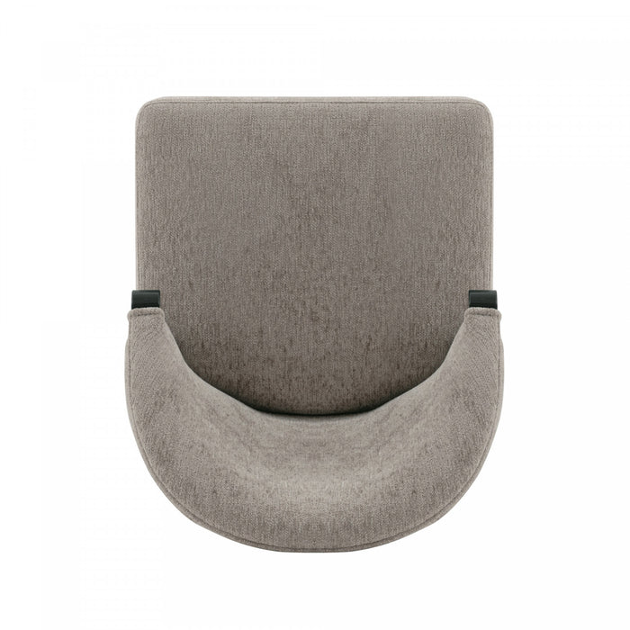 Ola Modern Wood Chenille Dining Chair in Stone - Set of 2