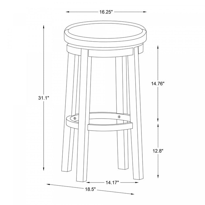 Maya Faux Leather Barstool - Brown