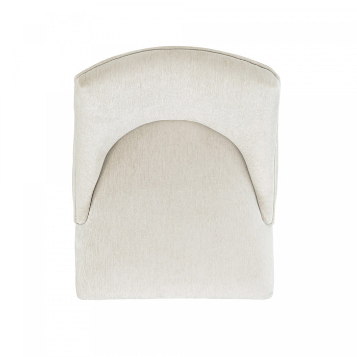 Beever Modern Wood Chenille Dining Chair in Cream - Set of 2