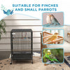 Pawhut 29" Bird Cage With Rolling Stand For Parrots, Love Birds, And Finches, Large Bird Cage With C|Pawhut Cage A Oiseaux 29" Avec Support Roulant Pour Perroquets Et Pinsons, Grande Cage A Oiseaux Ave