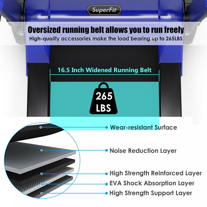 Superfit 2.25hp Folding Electric Motorized Treadmill W/ Speaker