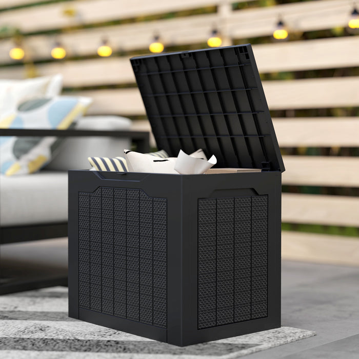 Outsunny 28 Gallon Outdoor Deck Box, Waterproof And Uv Resistant Patio Box
