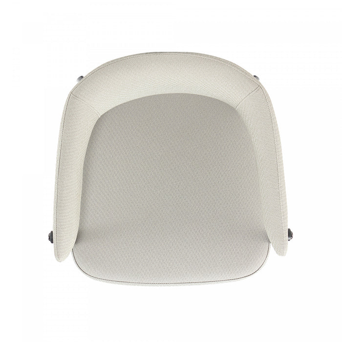 Belle Modern Metal Upholstered Dining Chair in Oatmeal - Set of 4