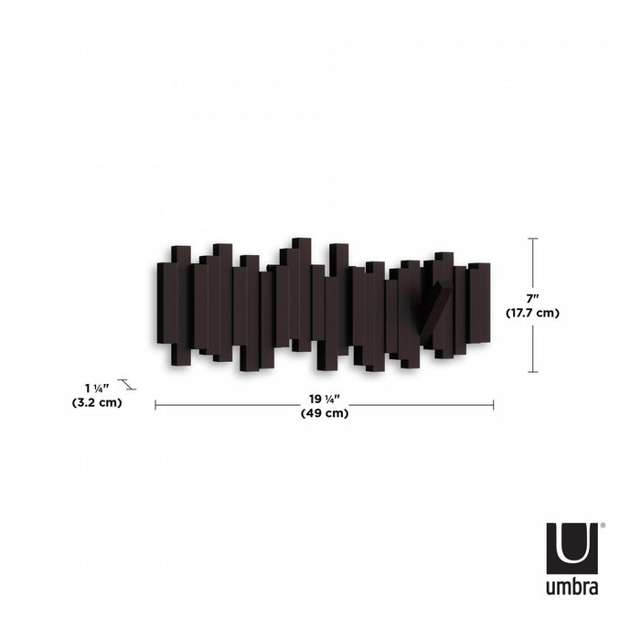 Umbra Modern Sticks Wall-Mounted Coat Rack - Espresso