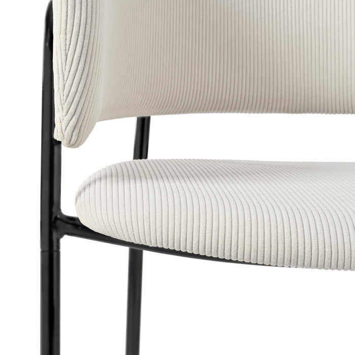 Ethan Set of 2 Modern Corduroy Upholstery Side Chair with Angled Legs and Adjustable Feet,Beige Dining Chair