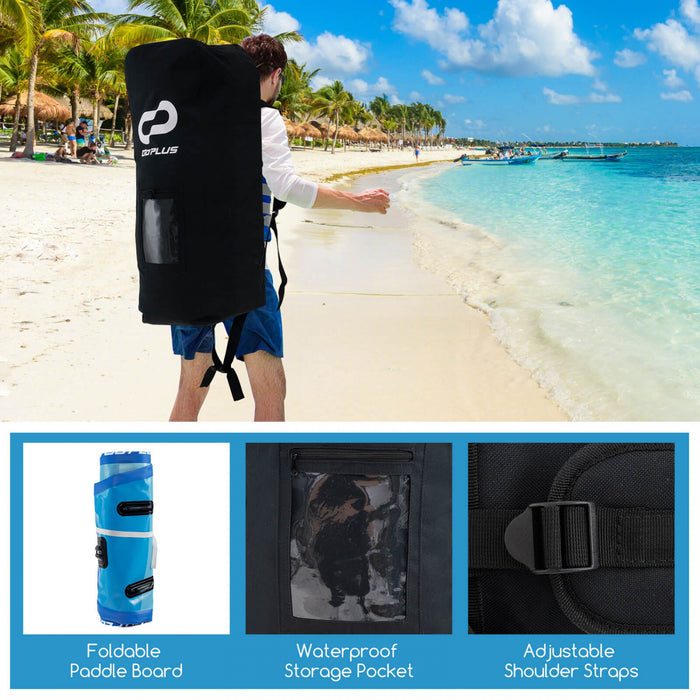 Goplus Large Inflatable Sup Board, Portable Paddle Board With 5d Rings Stand Up Paddle Board For Youth & Adult Navy