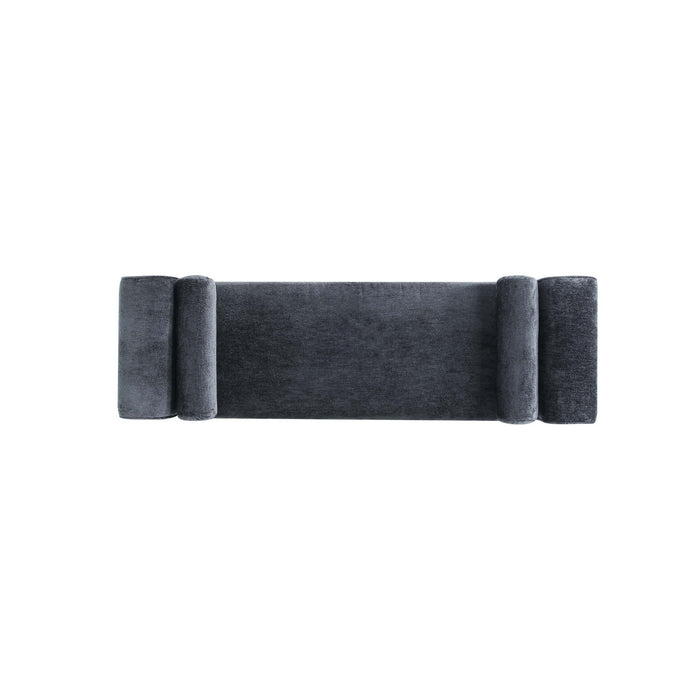 Concord Modern Glam Chenille Accent Bench in Black
