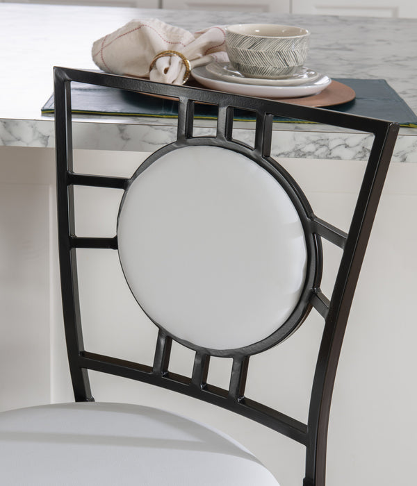 Townsend Faux Leather Adjustable Leg Bar Stool - Black