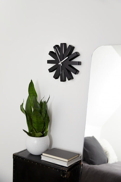 Umbra Modern Steel Ribbon Wall Clock - Black
