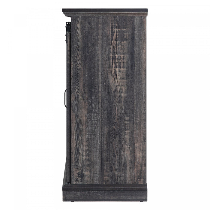 Myrtle Modern Farmhouse 2-Piece Electric Fireplace in Black and Antique Brown