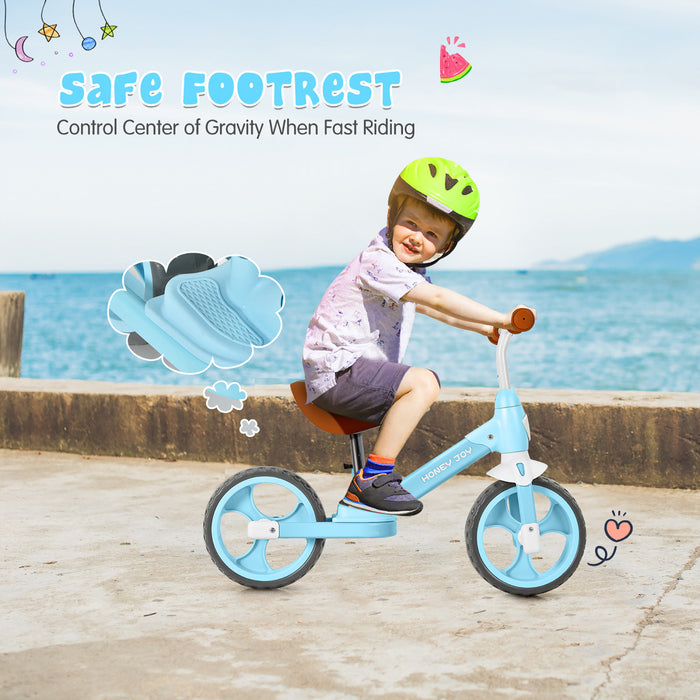 Honey Joy Kids Balance Bike Toddler Training Bicycle W/ Feetrests For 2-5 Years Old Blue