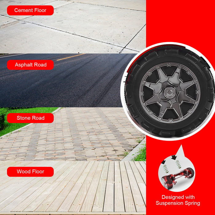 Costway 12v Kids Ride On Car 2 Seater Truck Rc Electric Vehicles W/ Storage Room Red