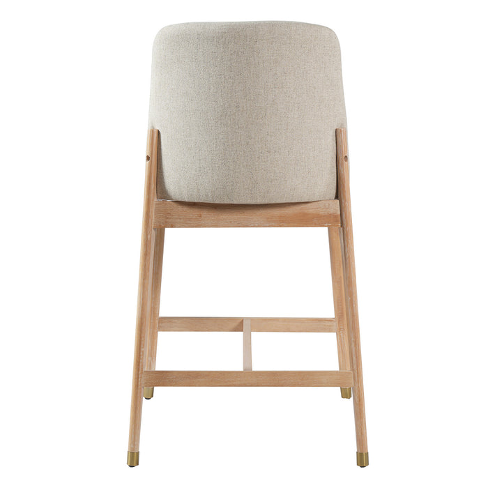 Clara Rubber Wood Bar Stool Set of 2,Natural