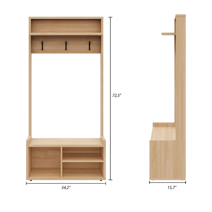 Porto Entryway Hall Tree Coat Rack