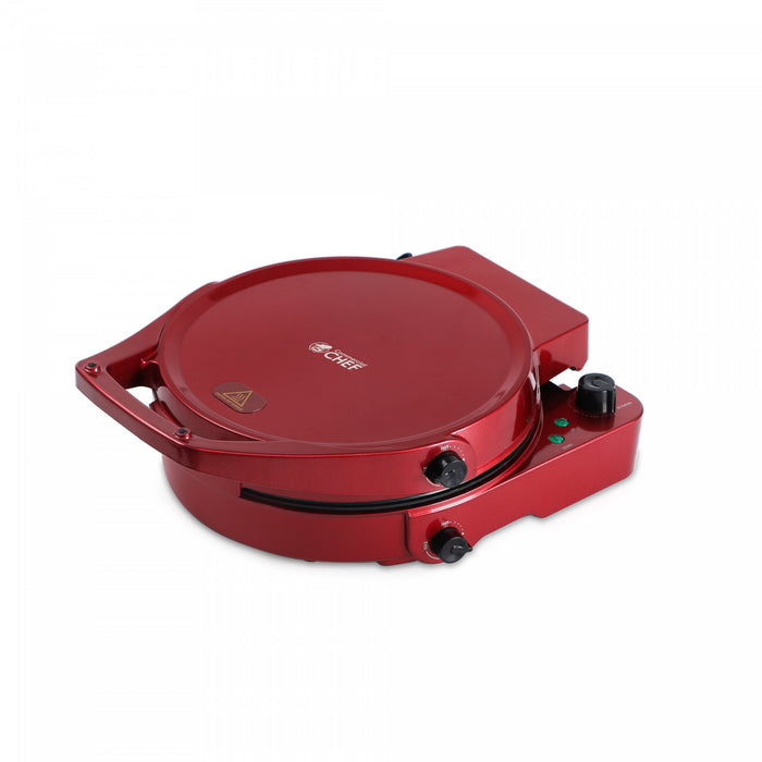 CHK Series Commercial Chef Countertop Pizza Maker & Indoor Grill, CHPG12R, Red