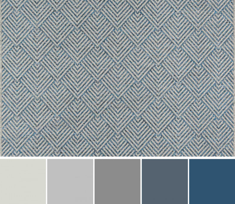 Laura Contemporary 2'0\" x 6'0\" Runner Rug in Blue Indoor Area Rug