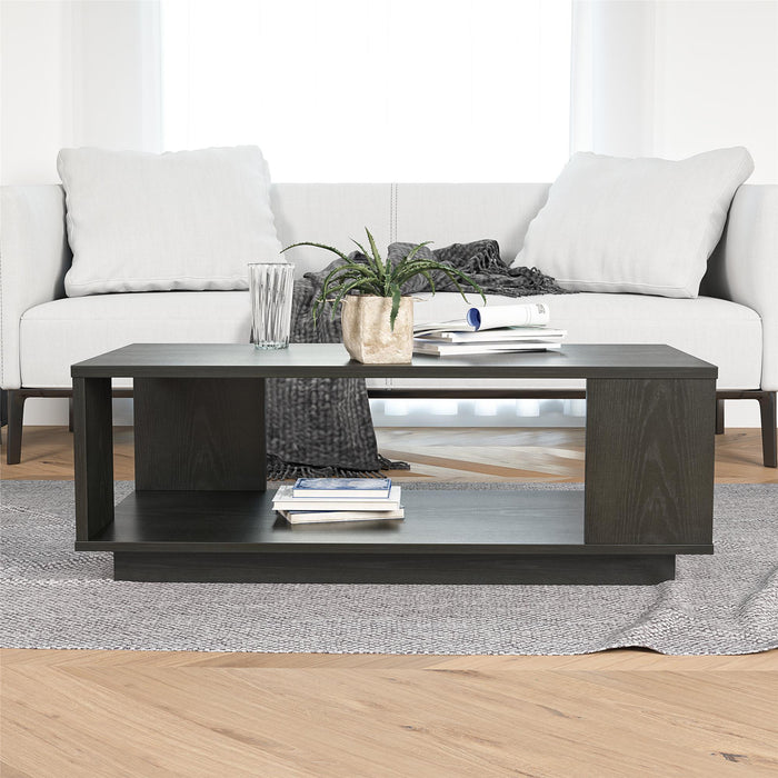 Ameriwood Home Knowle Contemporary Rectangle Coffee Table - Black Oak