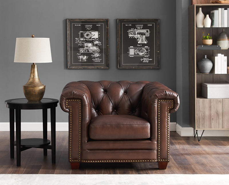 Hydeline Standwood Leather Chair - Brown