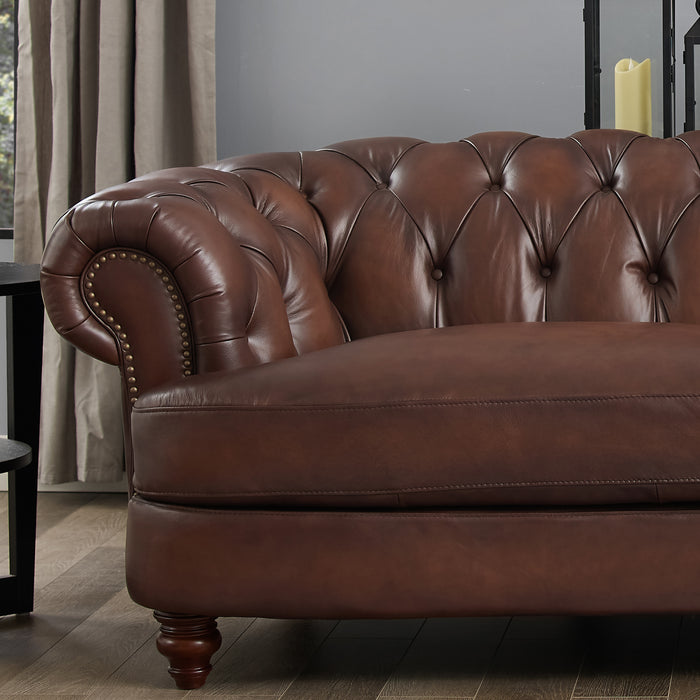 Hydeline Brixton Leather Sofa - Brown