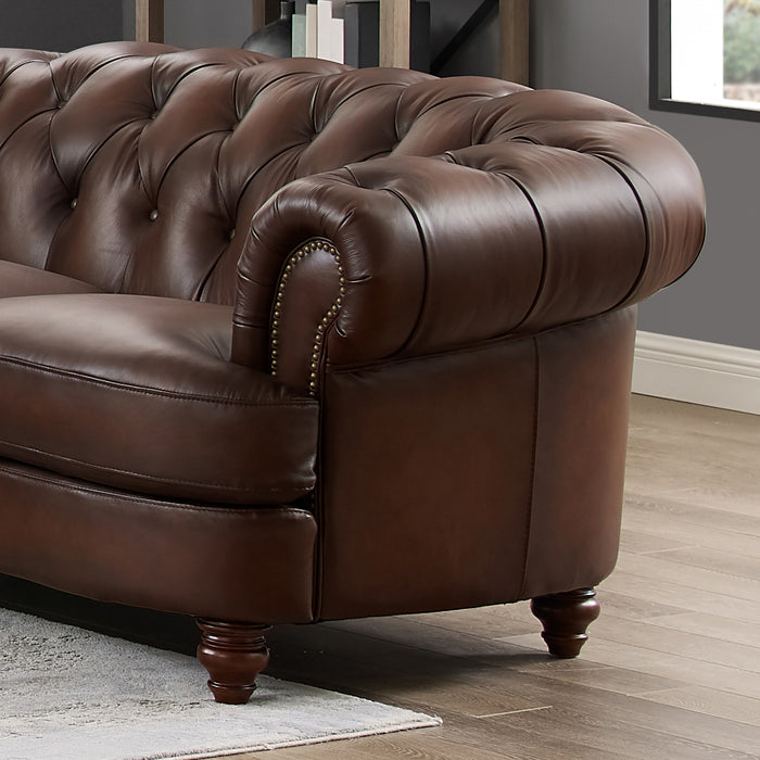 Hydeline Brixton Leather Sofa - Brown
