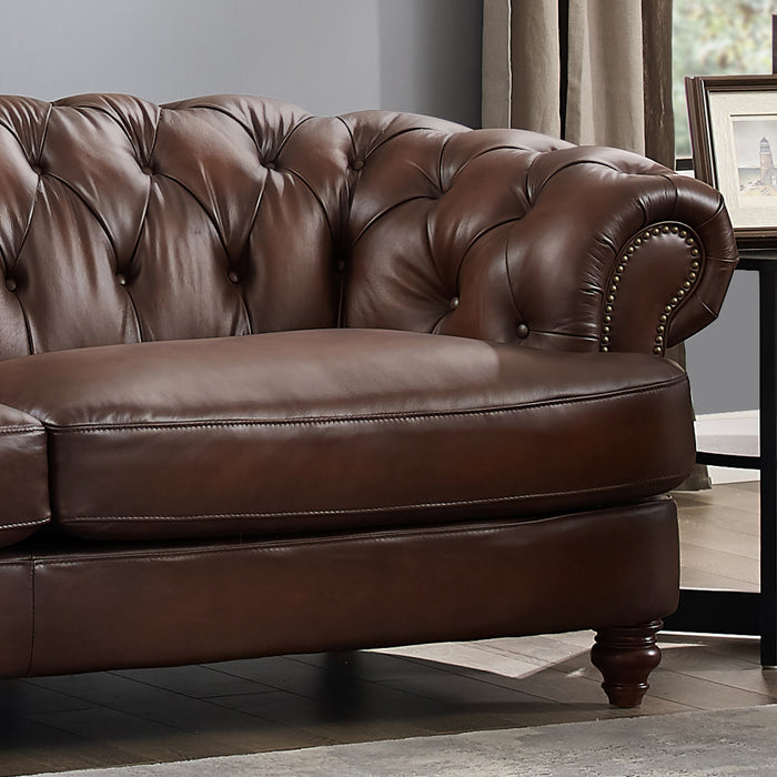 Hydeline Brixton Leather Sofa - Brown
