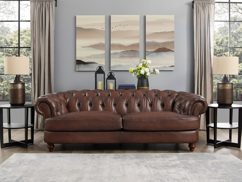 Hydeline Brixton Leather Sofa - Brown