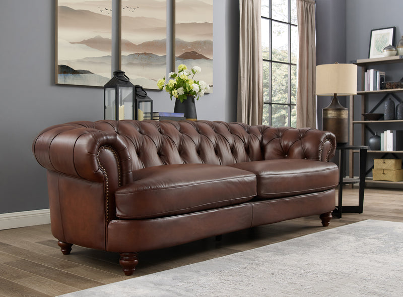 Hydeline Brixton Leather Sofa - Brown
