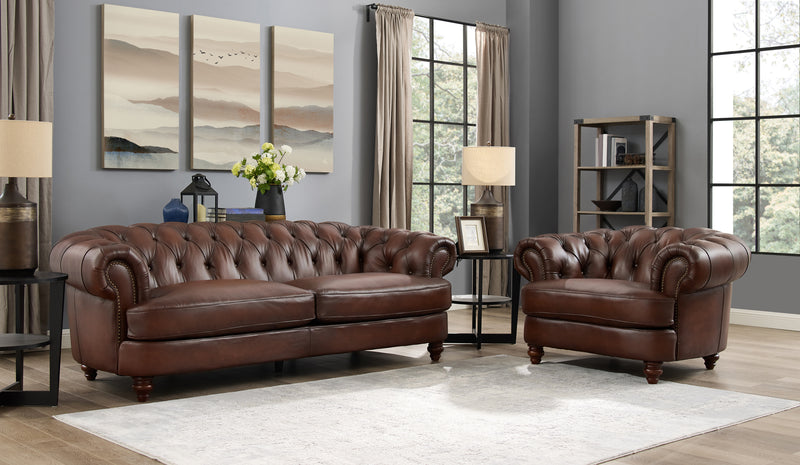 Hydeline Brixton Leather Sofa - Brown