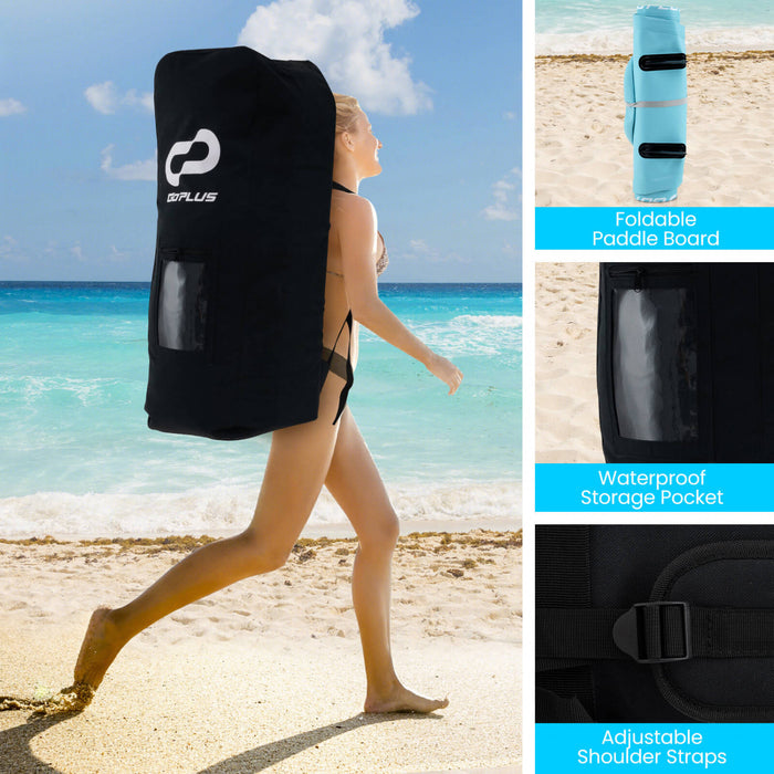 Goplus Large Inflatable Sup Board, Portable Paddle Board With 5d Rings Stand Up Paddle Board For Youth & Adult Turquoise