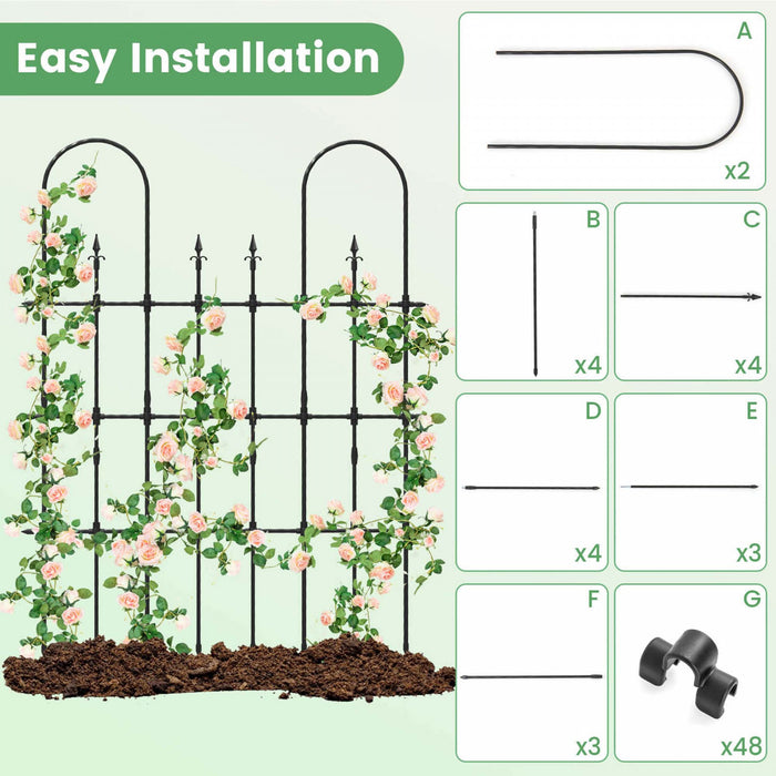 Costway 1 Pcs 58\" X 73\" Garden Trellis For Climbing Plants Rustproof Metal Plant Support Frame