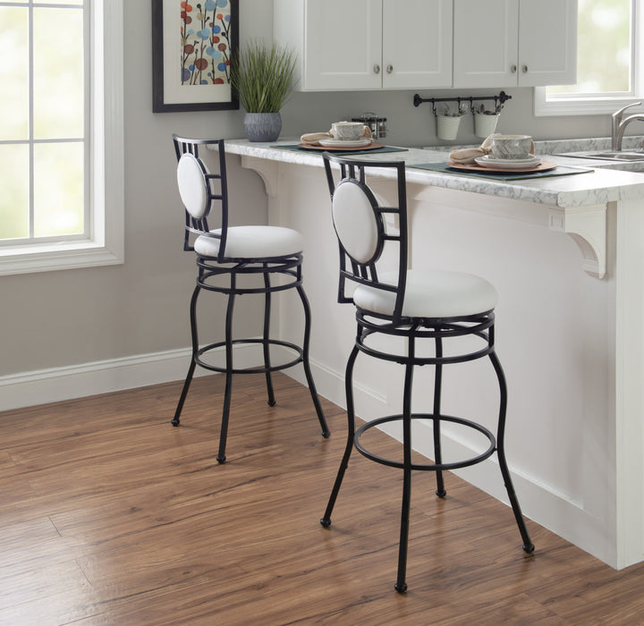 Townsend Faux Leather Adjustable Leg Bar Stool - Black