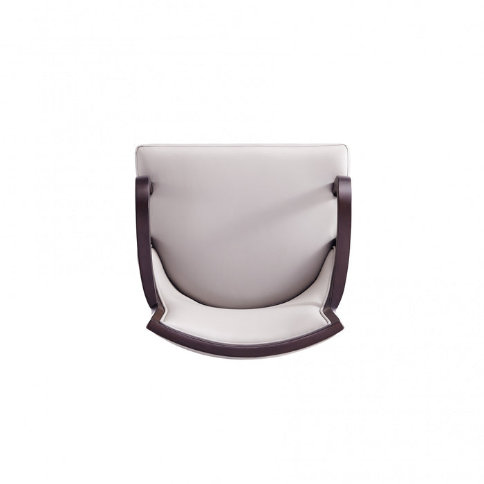 Grand Traditional Wood Upholstered Armchair in Light Gray - Set of 2 Dining Chair