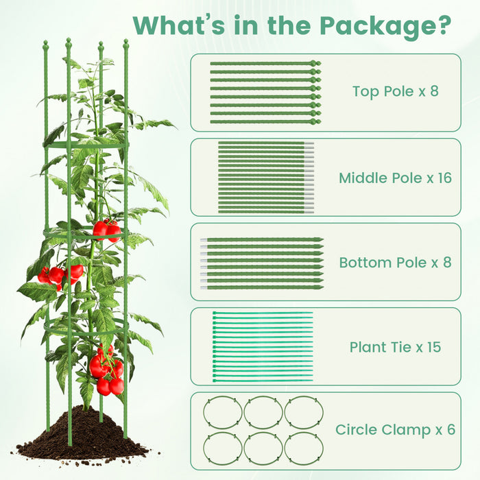 Costway 2-pack Garden Trellis 57\" Plant Support & Tomato Cages With Adjustable Height