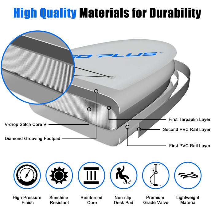 Goplus 11' Inflatable Stand Up Paddle Board Surfboard Water Sport All Skill Level W/bag