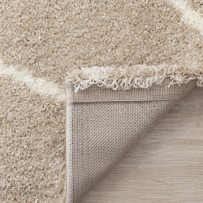 Fairmont Taupe Cream Curved Lines Rug, 5'3\" x 7'7\" Indoor Area Rug