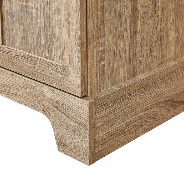 Liam Multi-Functional Storage Cabinet with Doors and Adjustable Shelves,Brown Accent Cabinet