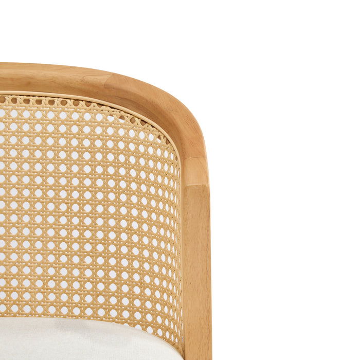 Tatti Rubber Wood Counter Stools with Cane Back Set of 2,Beige